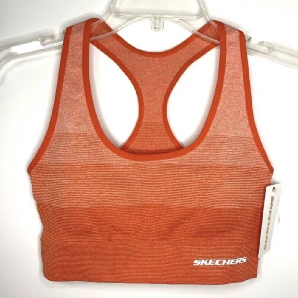 Skechers Sport‎ Removable PADDED Bra TOP FITNESS/YOGA XL Color Orange